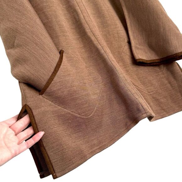 Soft Surroundings Women’s MED Wool Blend Knit Cowl Neck Tunic Top Brown - Picture 2 of 6